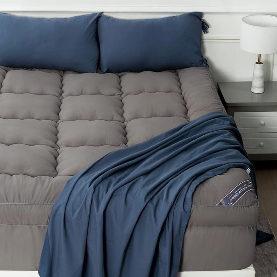 Fitted Mattress Topper - Elegant Grey