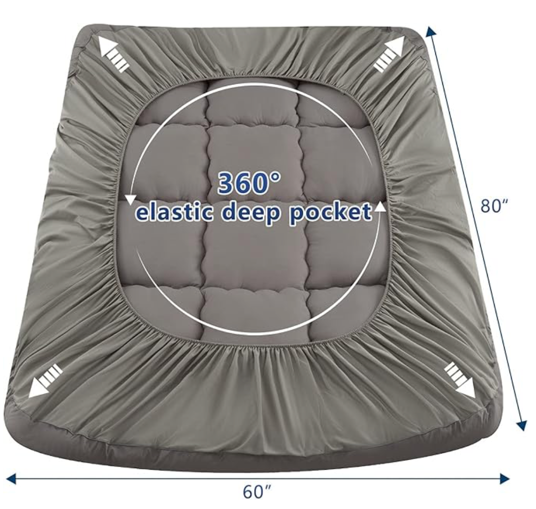 Fitted Mattress Topper - Elegant Grey
