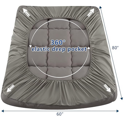 Fitted Mattress Topper - Elegant Grey